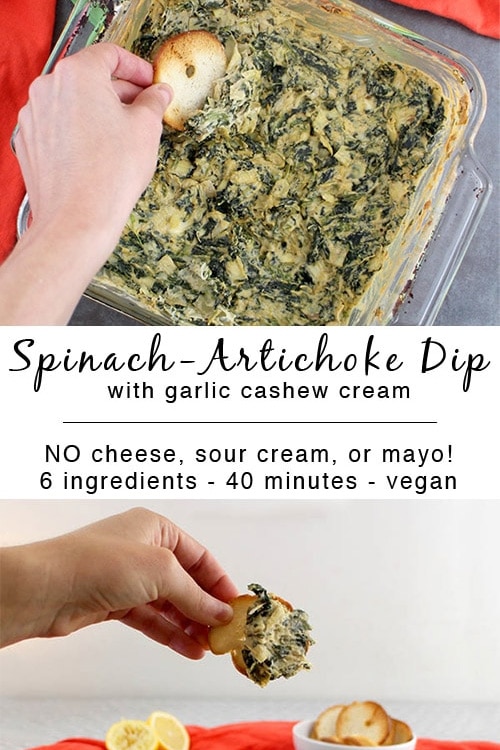 Spinach Artichoke Dip with Garlic Cashew Cream