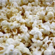 close-up of popcorn covered in nutritional yeast