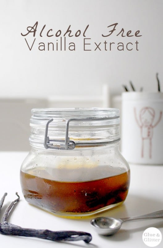 Alcohol free vanilla extract is so, so simple to make! The main ingredient is time.