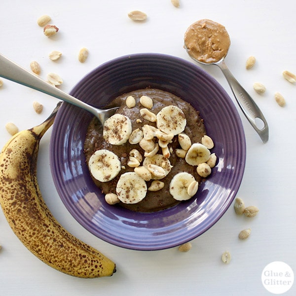 Peanut Butter Banana Smoothie Bowl with Chocolate!