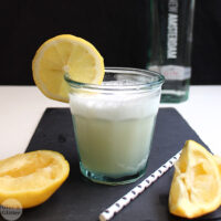 A traditional flip cocktail is made with egg whites, and this vegan lemon gin flip uses a secret ingredient that I bet you already have in your pantry.