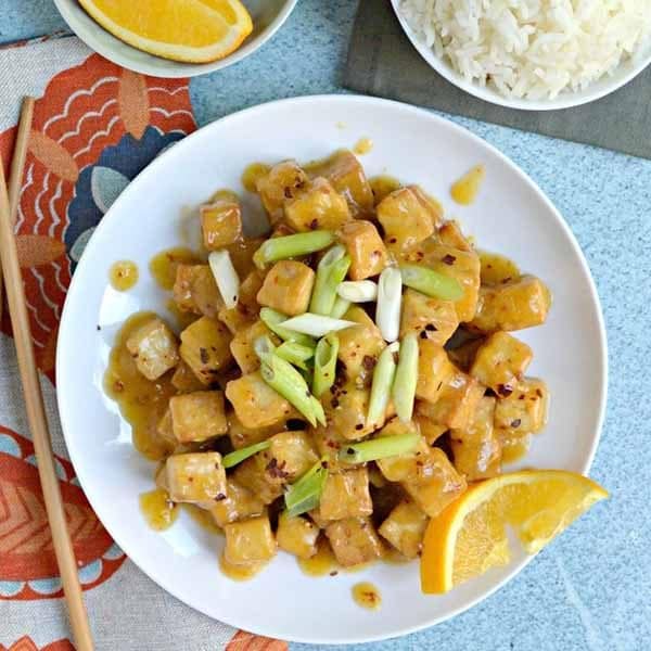Air Fryer Orange Tofu from Veggies Save the Day