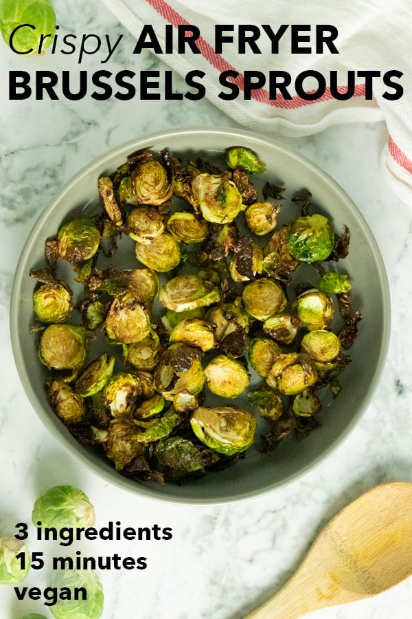 air fryer brussels sprouts in a serving bowl