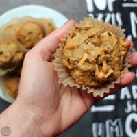 Fire up the blender to make these easy Not-Too-Sweet Banana Apple Muffins in about half an hour!