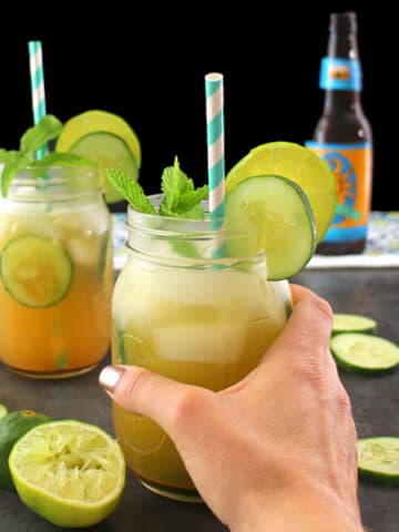 Fix yourself a Cucumber Lime Summer Shandy for some proper porch sipping.