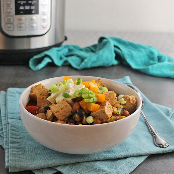 Instant Pot Chili with Canned Beans and Tofu is one of my family's favorite meals, and it's so, so easy to make!