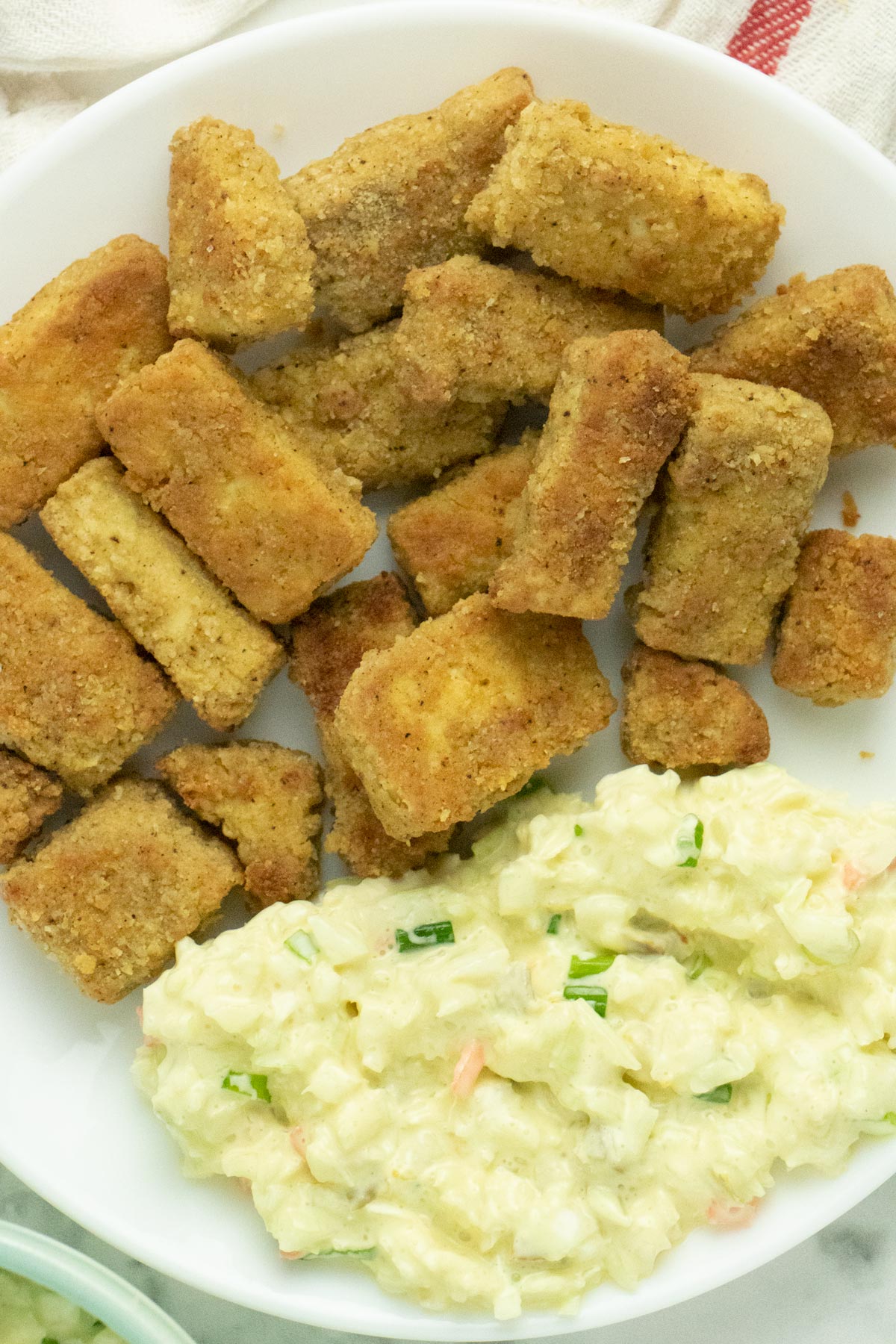 serving suggestions: chicken fried tofu with a side of jalapeno slaw