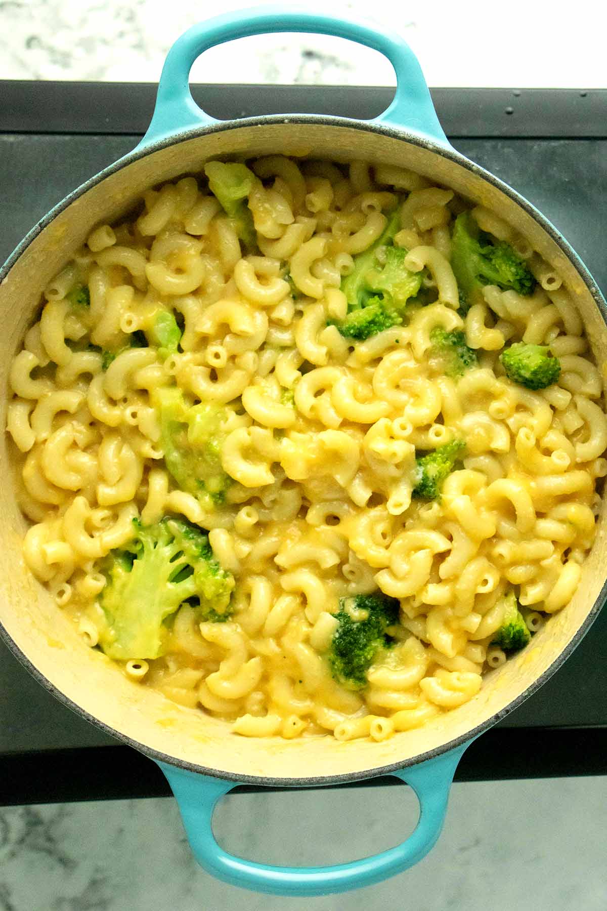 pot of vegan macaroni and cheese