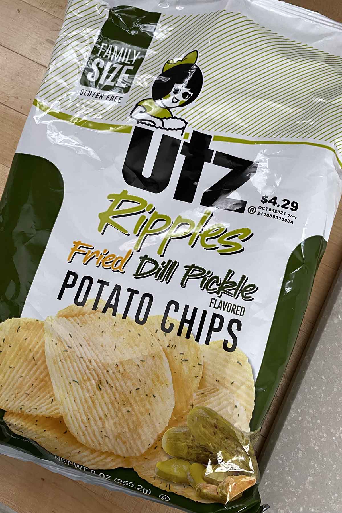 bag of Utz Ripples Fried Dill Pickle Chips