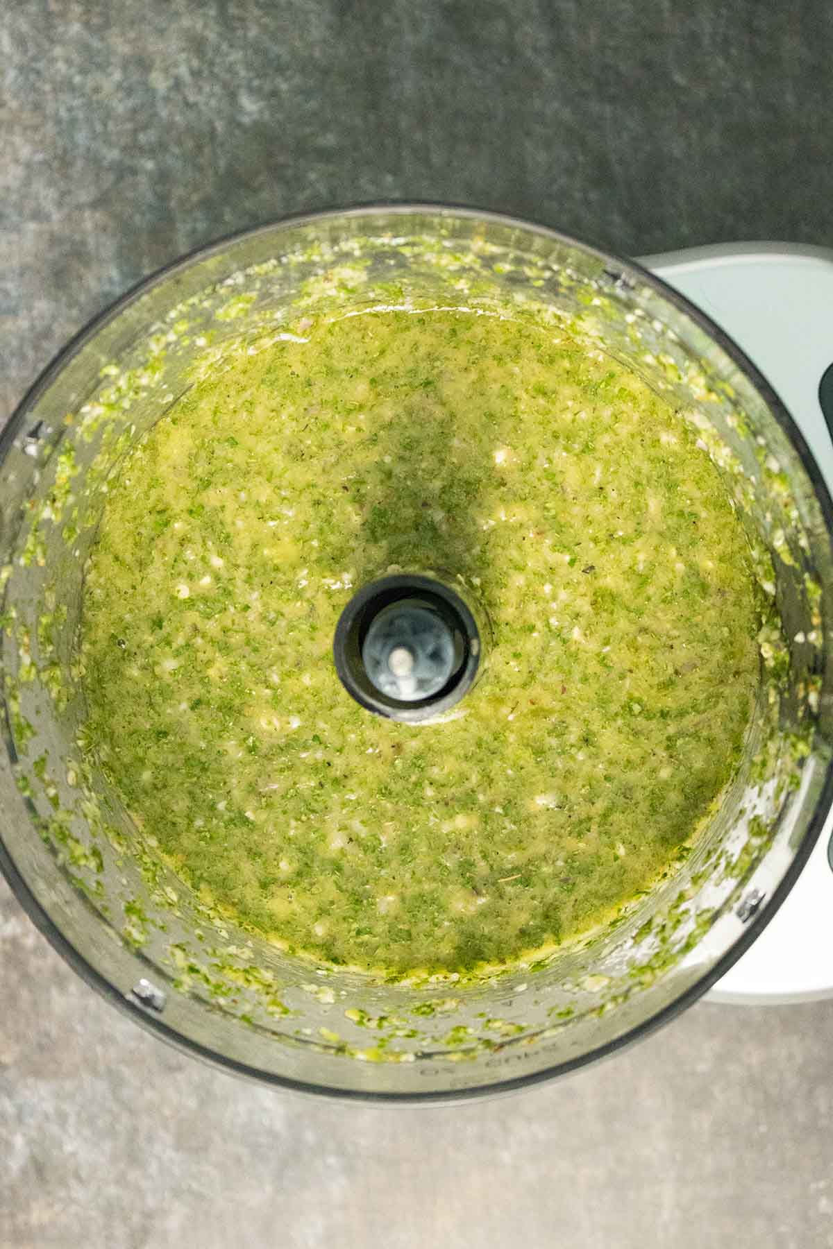 chimichurri sauce in a food processor