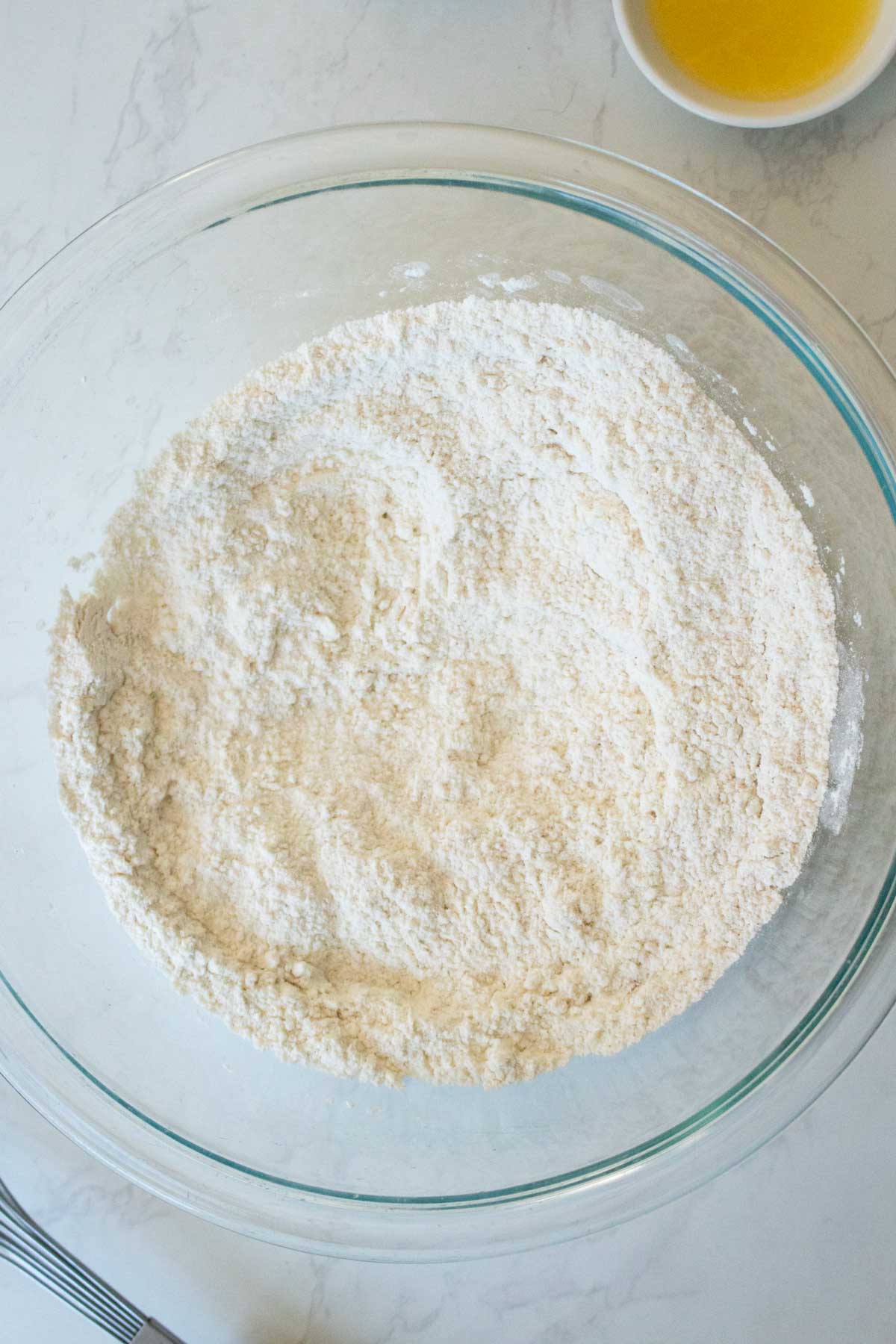 dry ingredients in the bowl after mixing