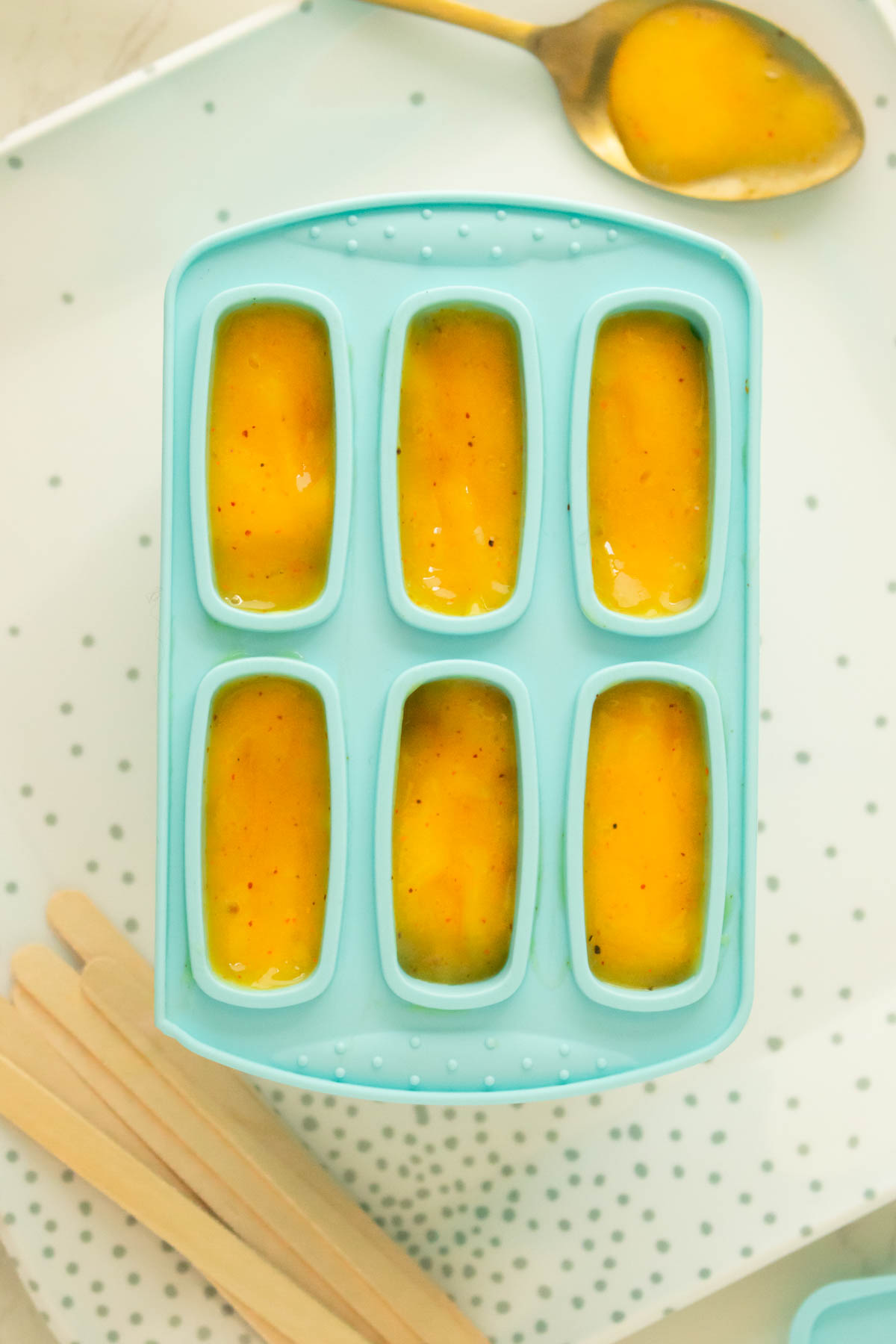 full popsicle molds before adding the sticks and freezing