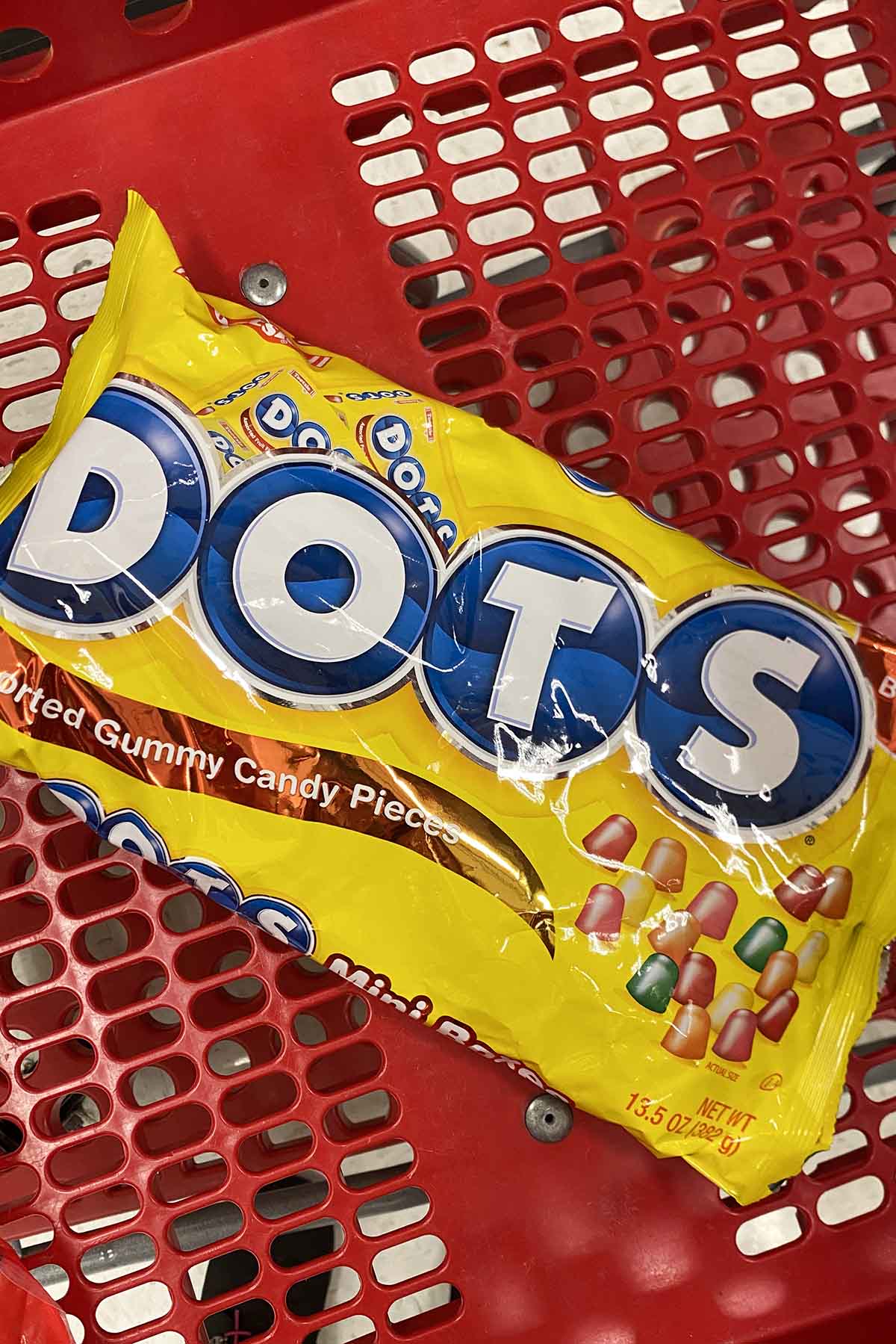 bag of Dots in a shopping cart