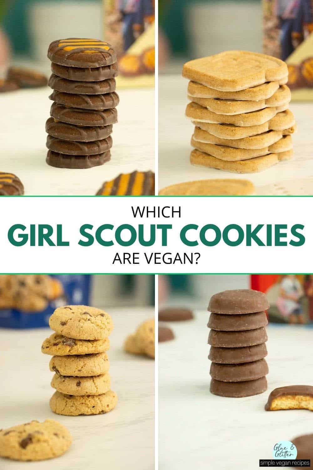image collage of vegan Girl Scout cookies, text overlay