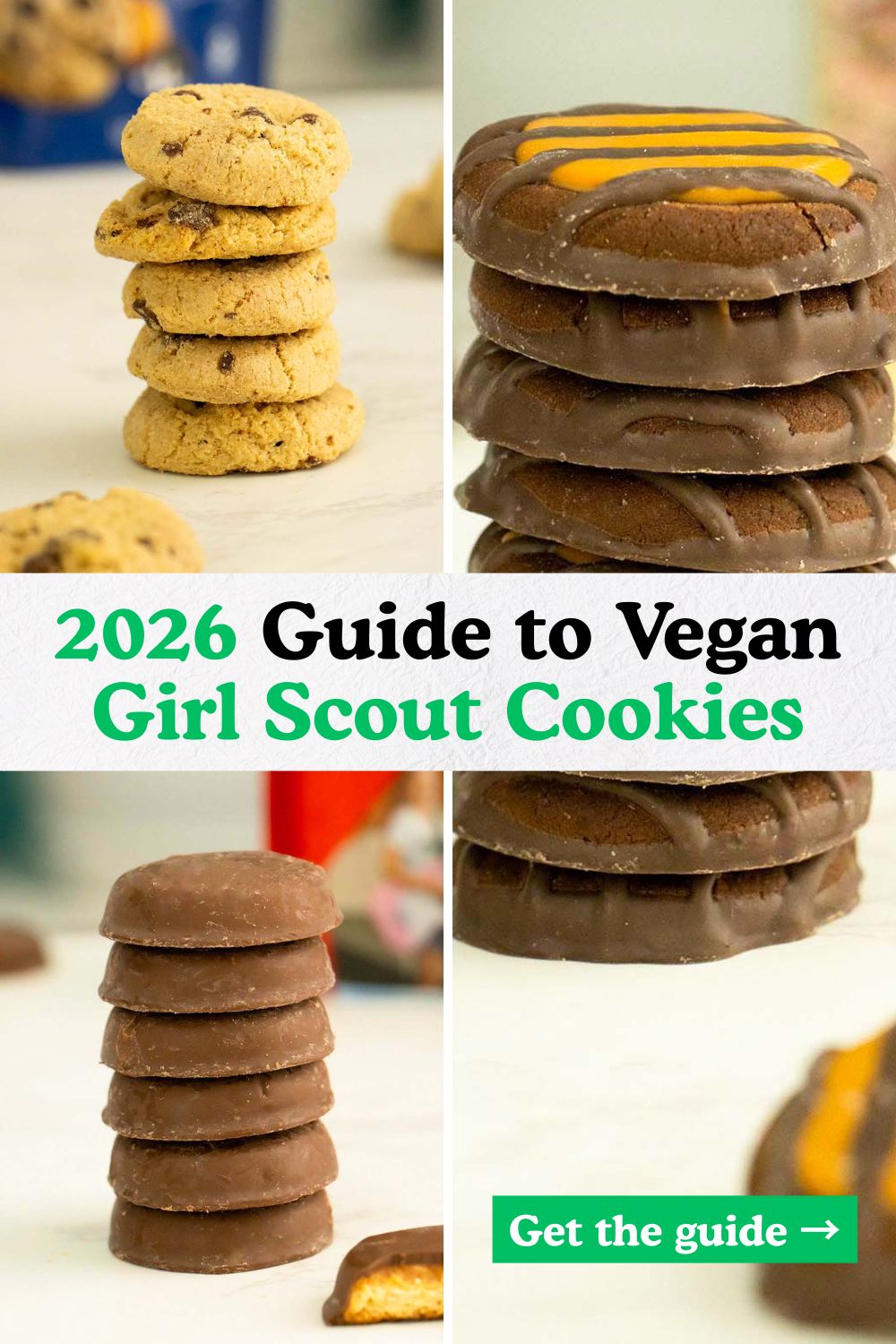 image collage of vegan Girl Scout cookies, text overlay