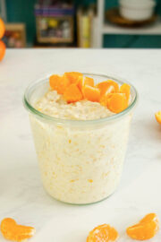 creamsicle overnight oats with chopped orange slices on top