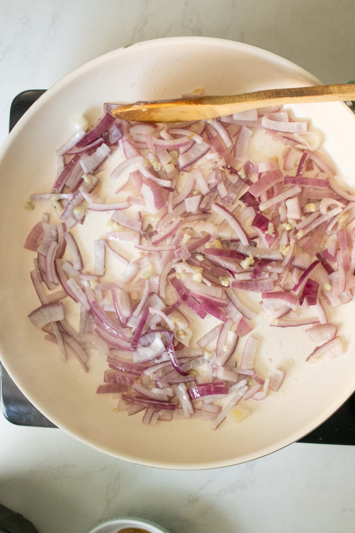 onions in the pan after cooking