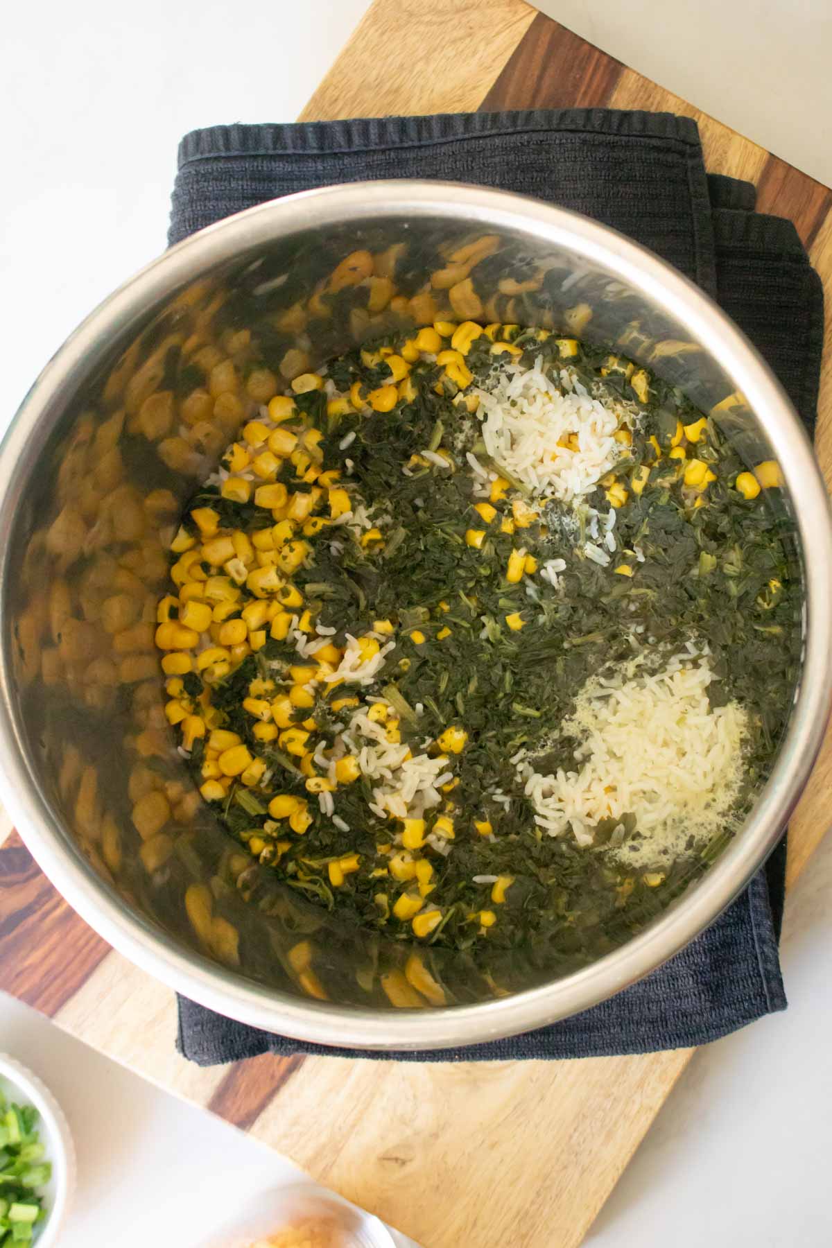 rice ingredients in the instant pot after cooking