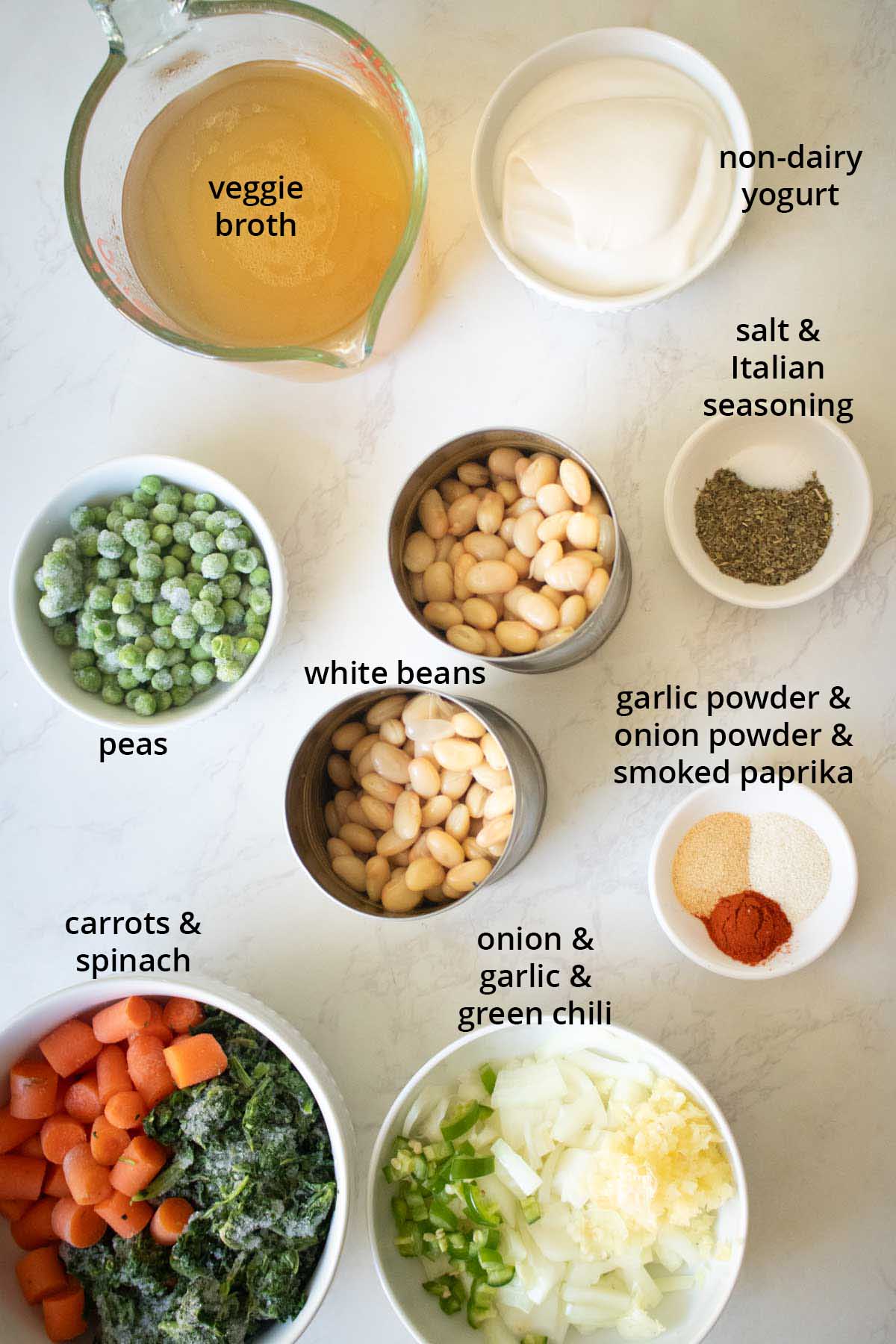 Instant Pot white bean soup ingredients