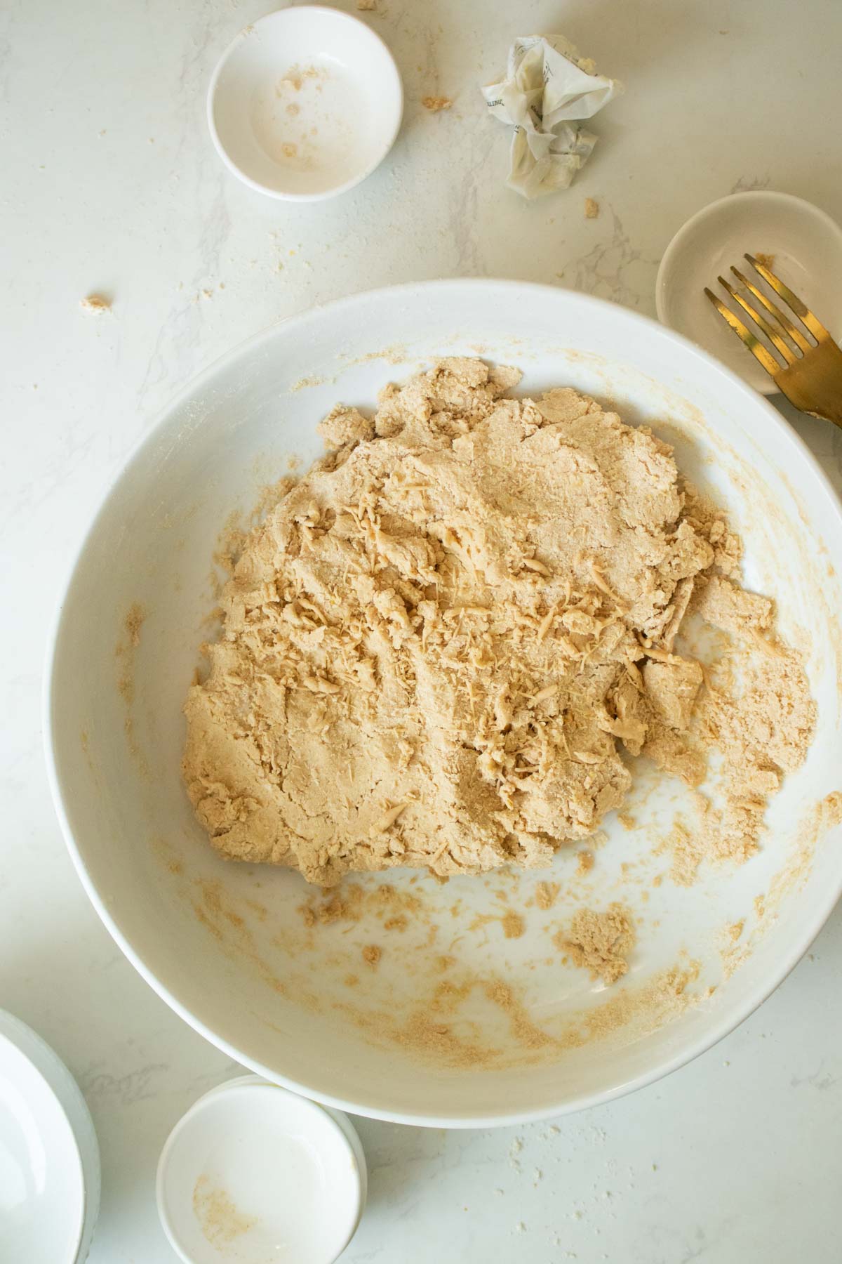 savory vegan scones dough after mixing