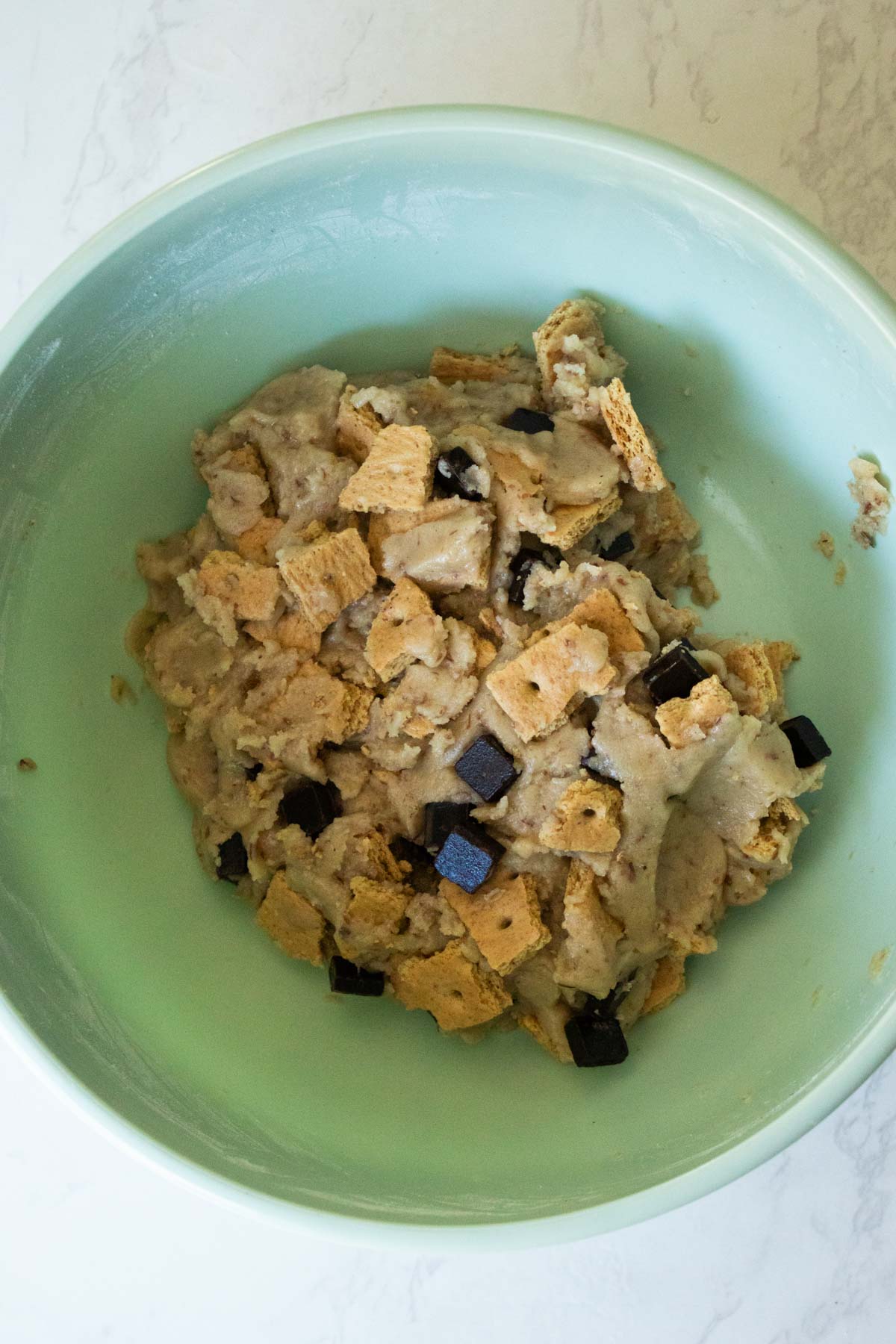 vegan s'mores cookie dough ready to scoop