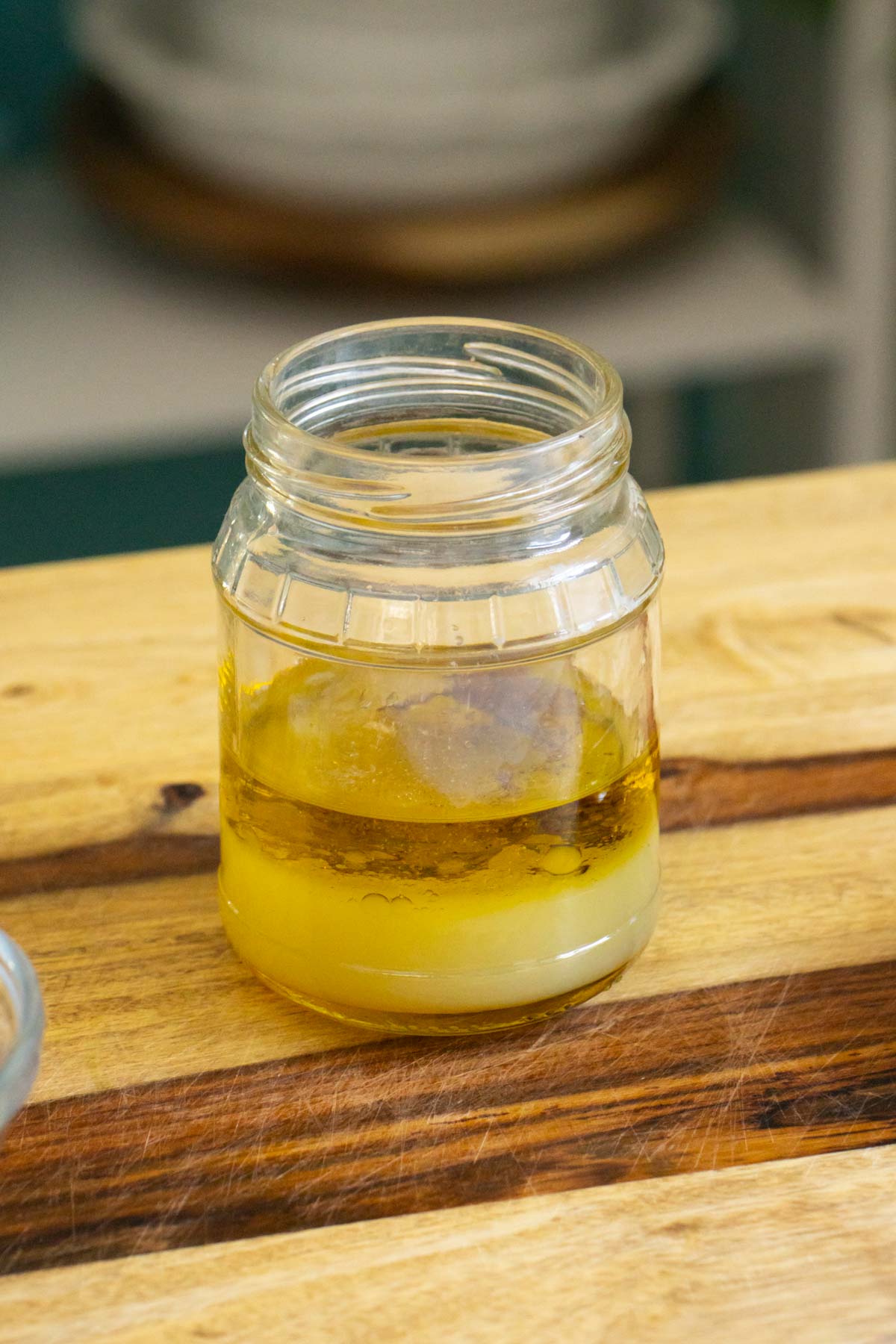 chipotle vinaigrette ingredients in the jar before shaking