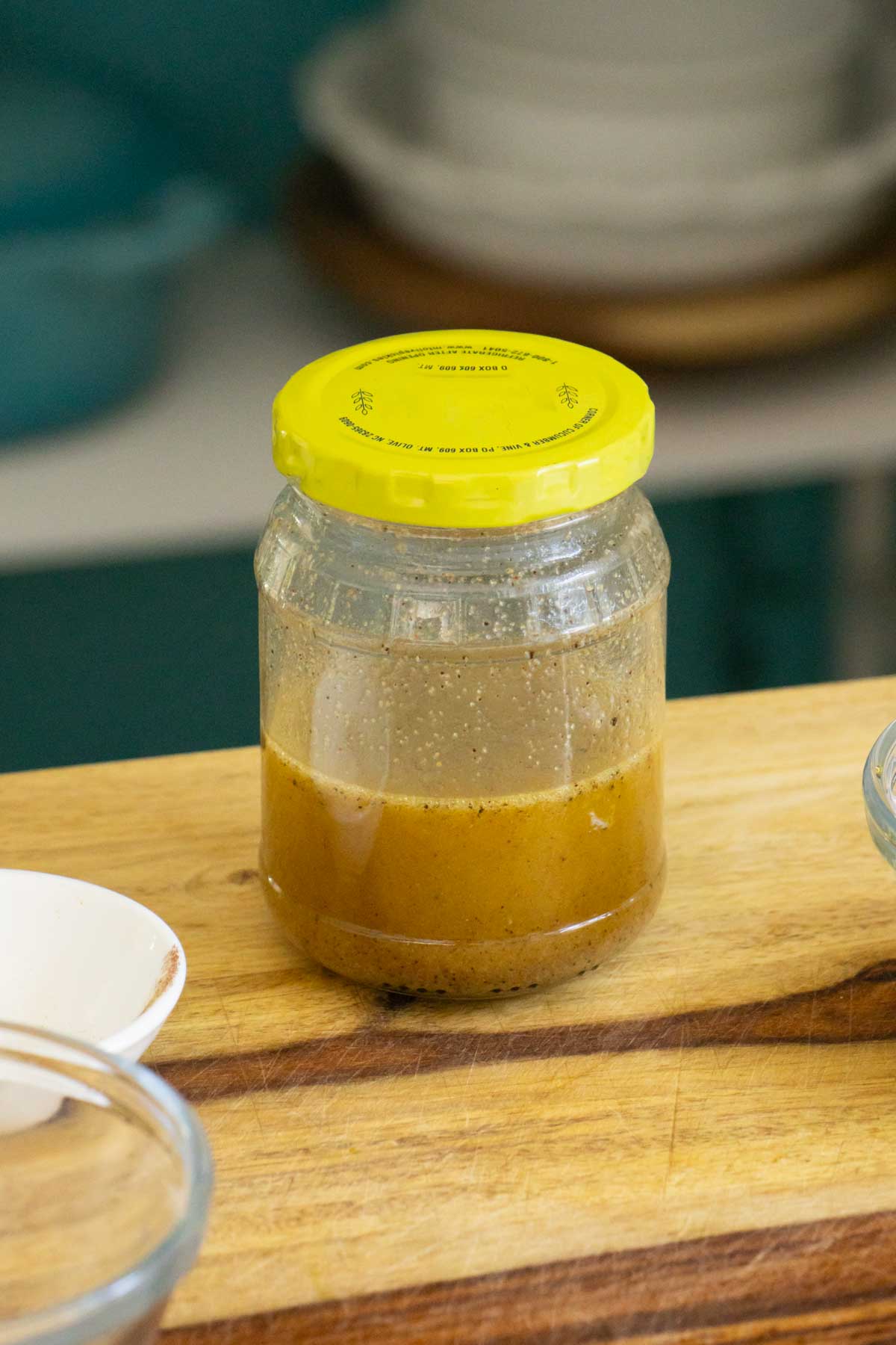 chipotle vinaigrette in the jar after shaking