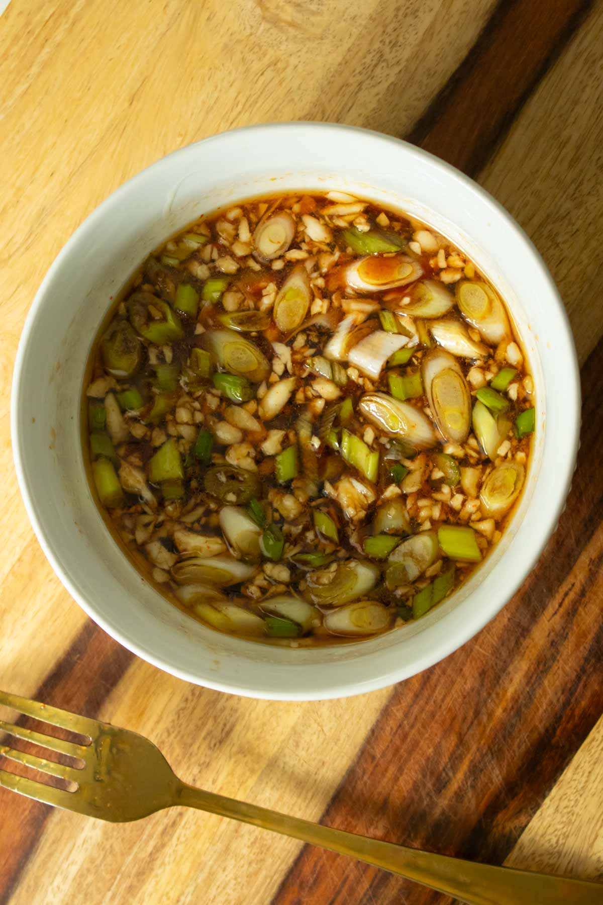 vegan honey garlic sauce in a bowl