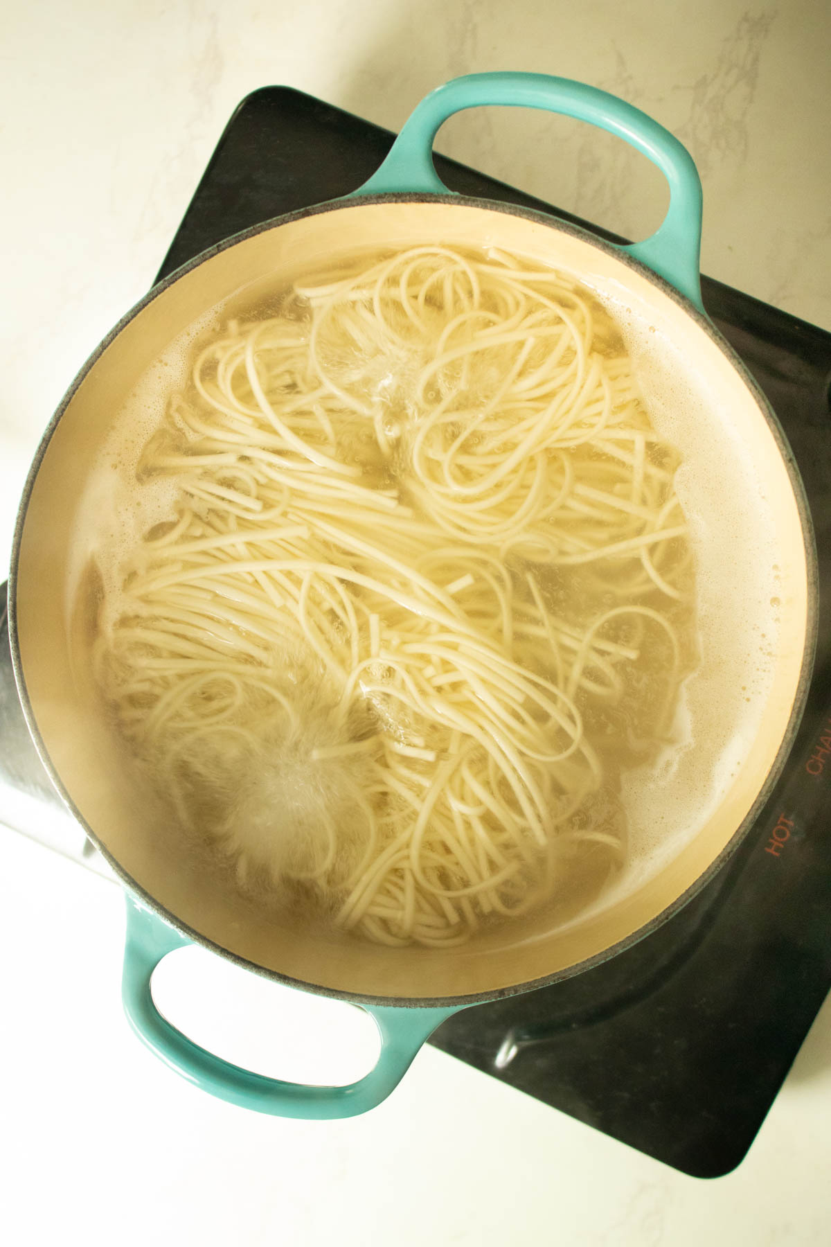 boiling the noodles