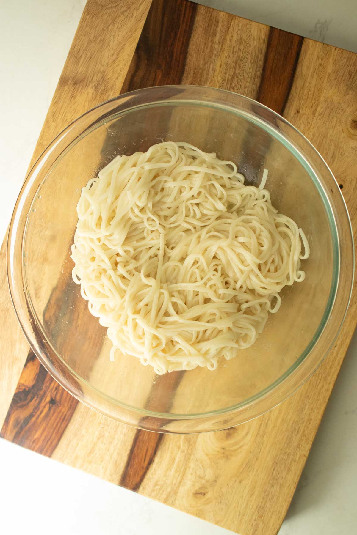 noodles tossed with toasted sesame oil