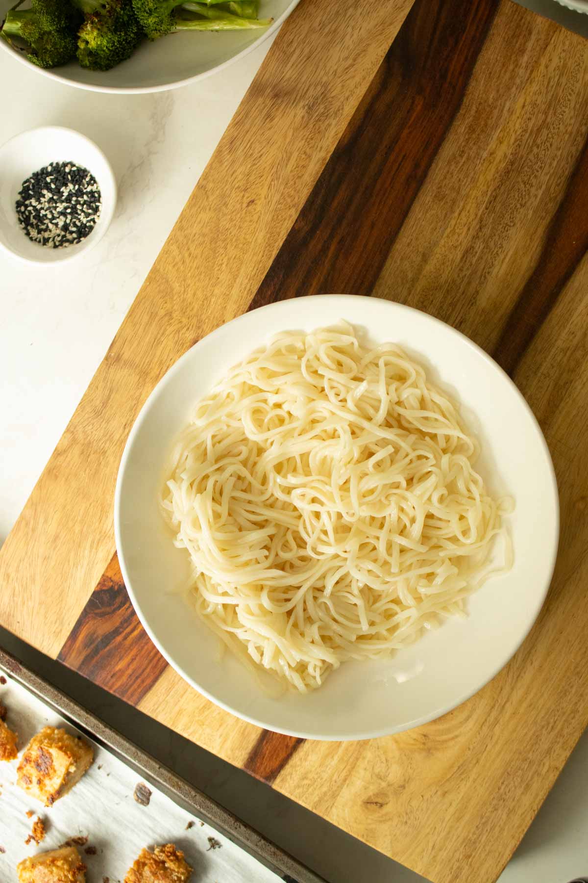 noodles in the bowl