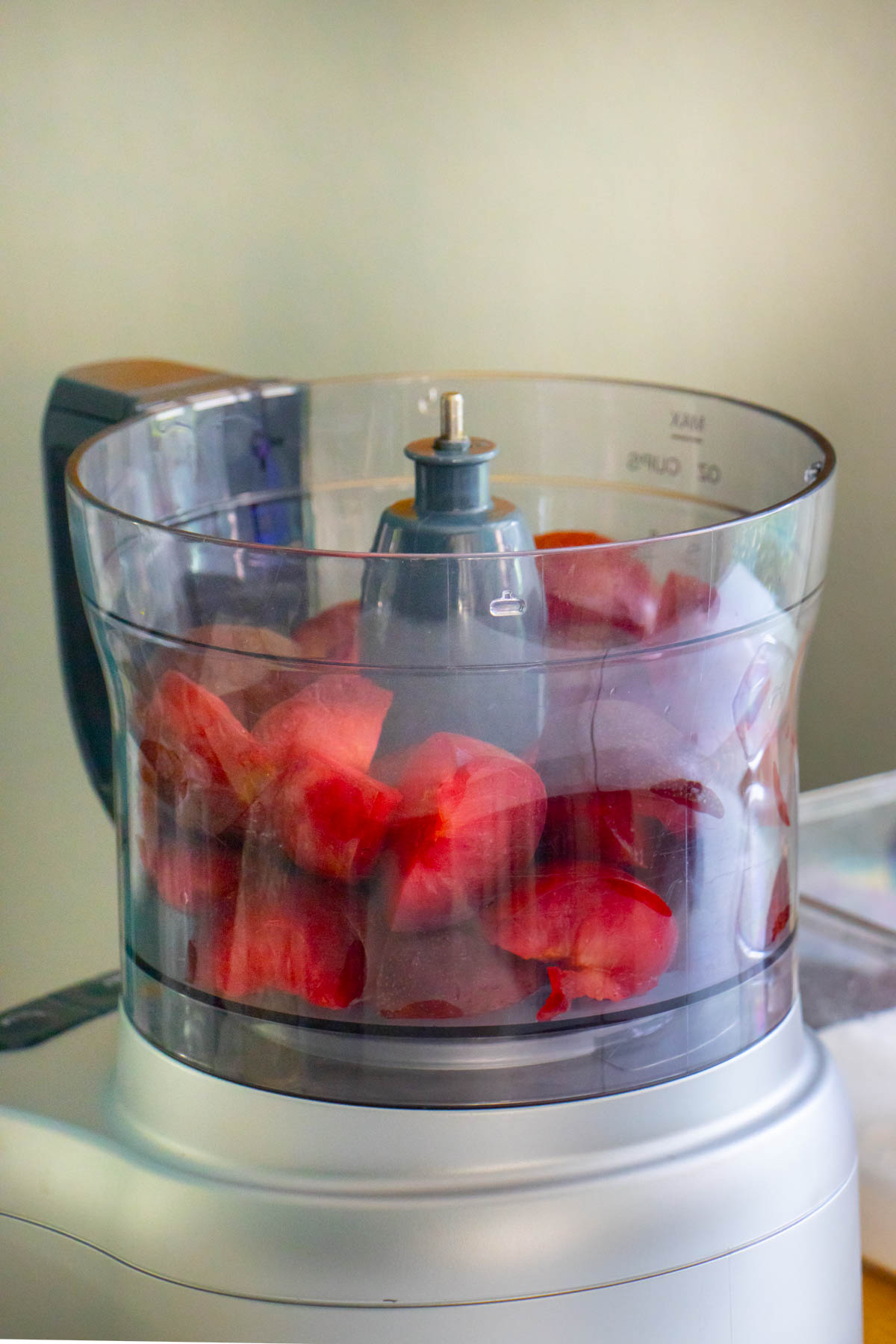 plums in the food processor