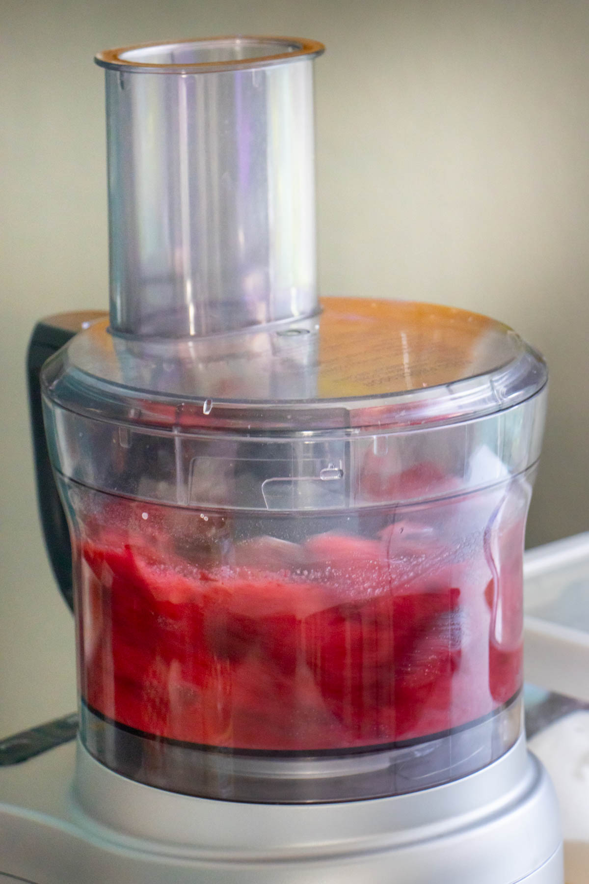 processing the plum freezer jam ingredients