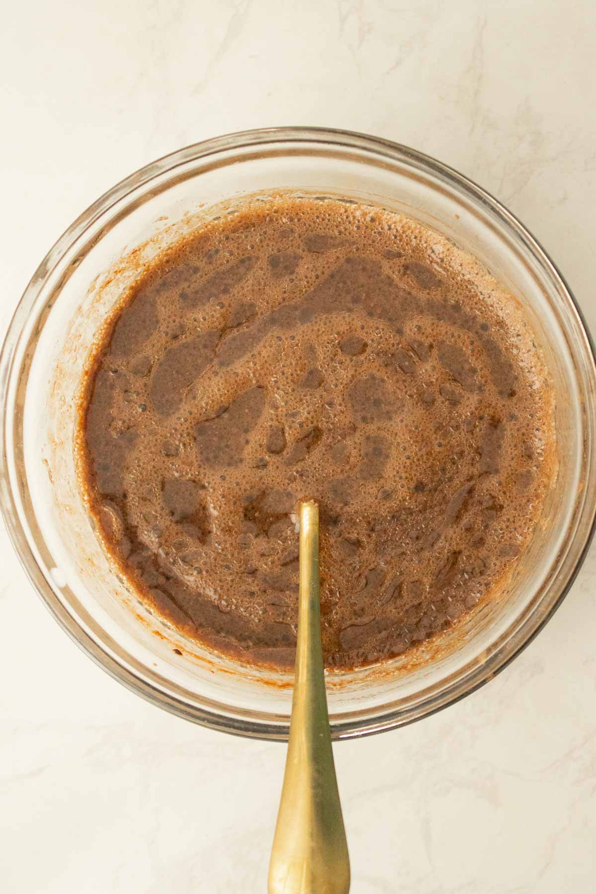 wet ingredients after mixing