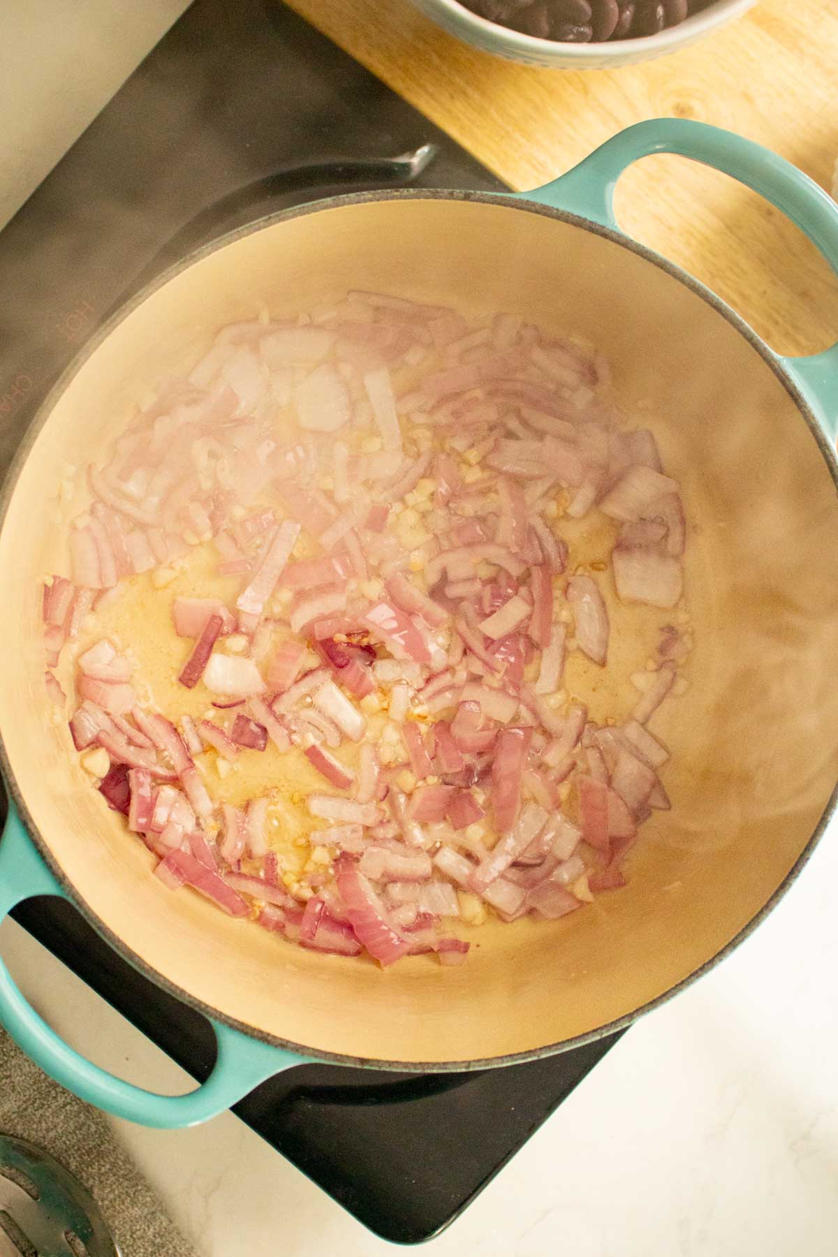 onions and garlic after cooking