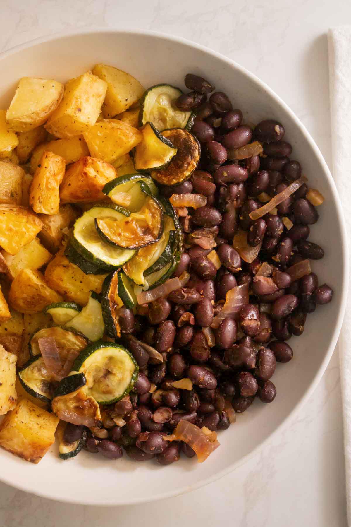 close-up of smoky black bean bowls