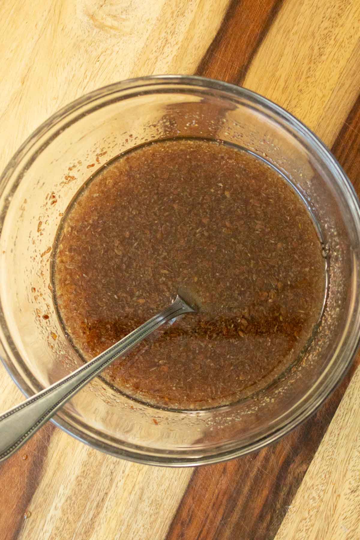 wet ingredients in the bowl befoaftere mixing