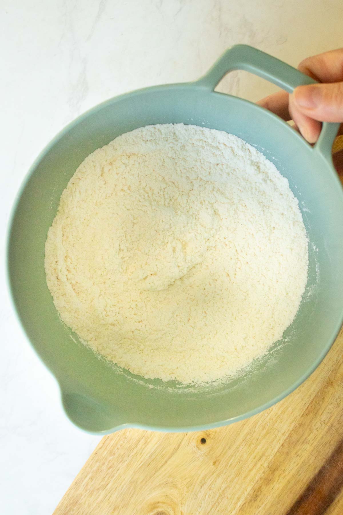 dry ingredients mixed together in a medium bowl