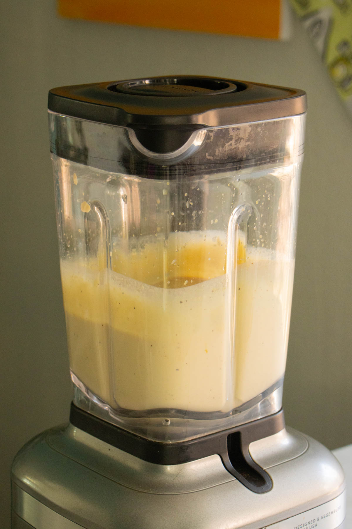 tofu cream sauce in the blender after blending
