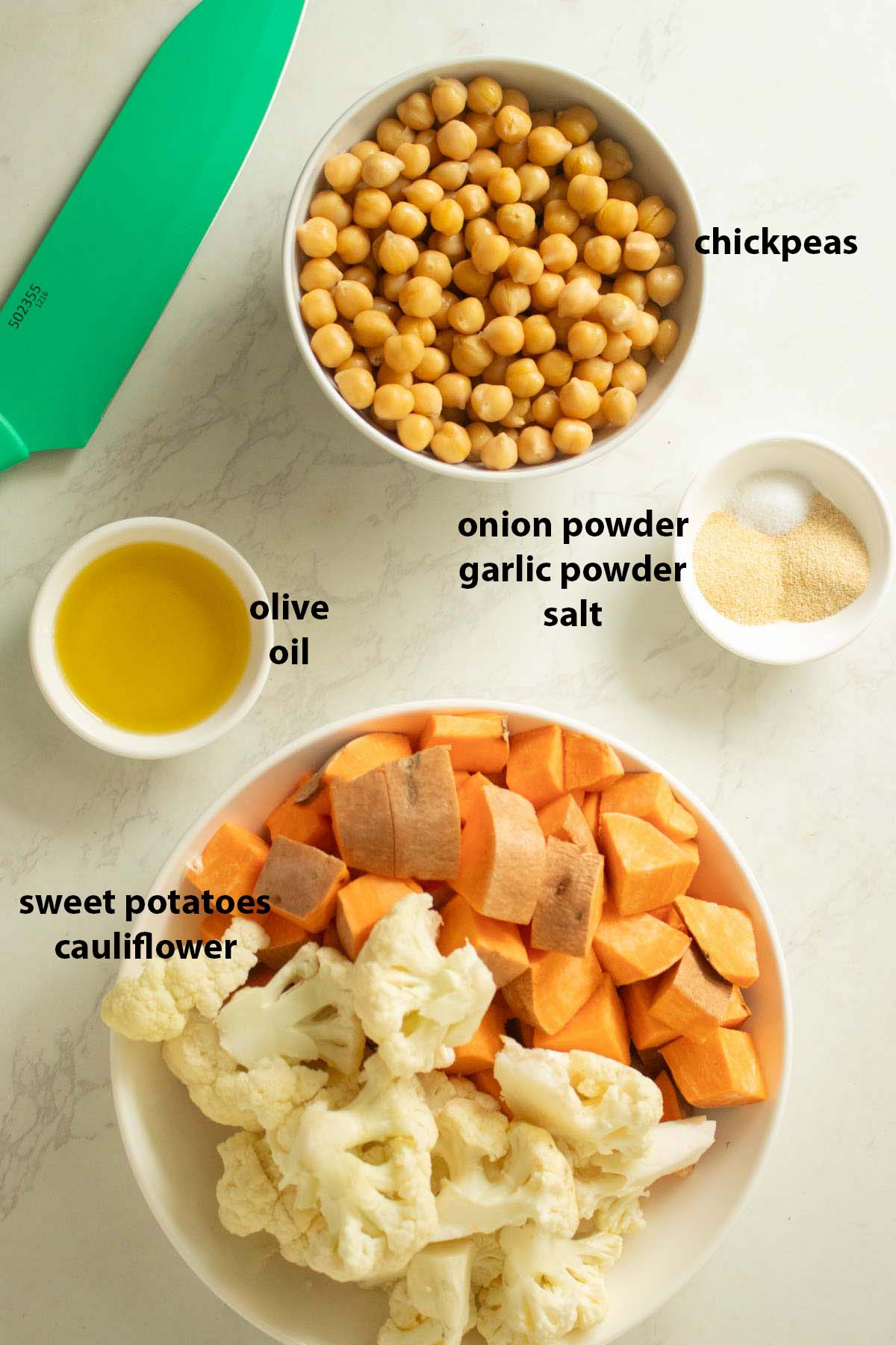 roasted veggies and chickpeas ingredients